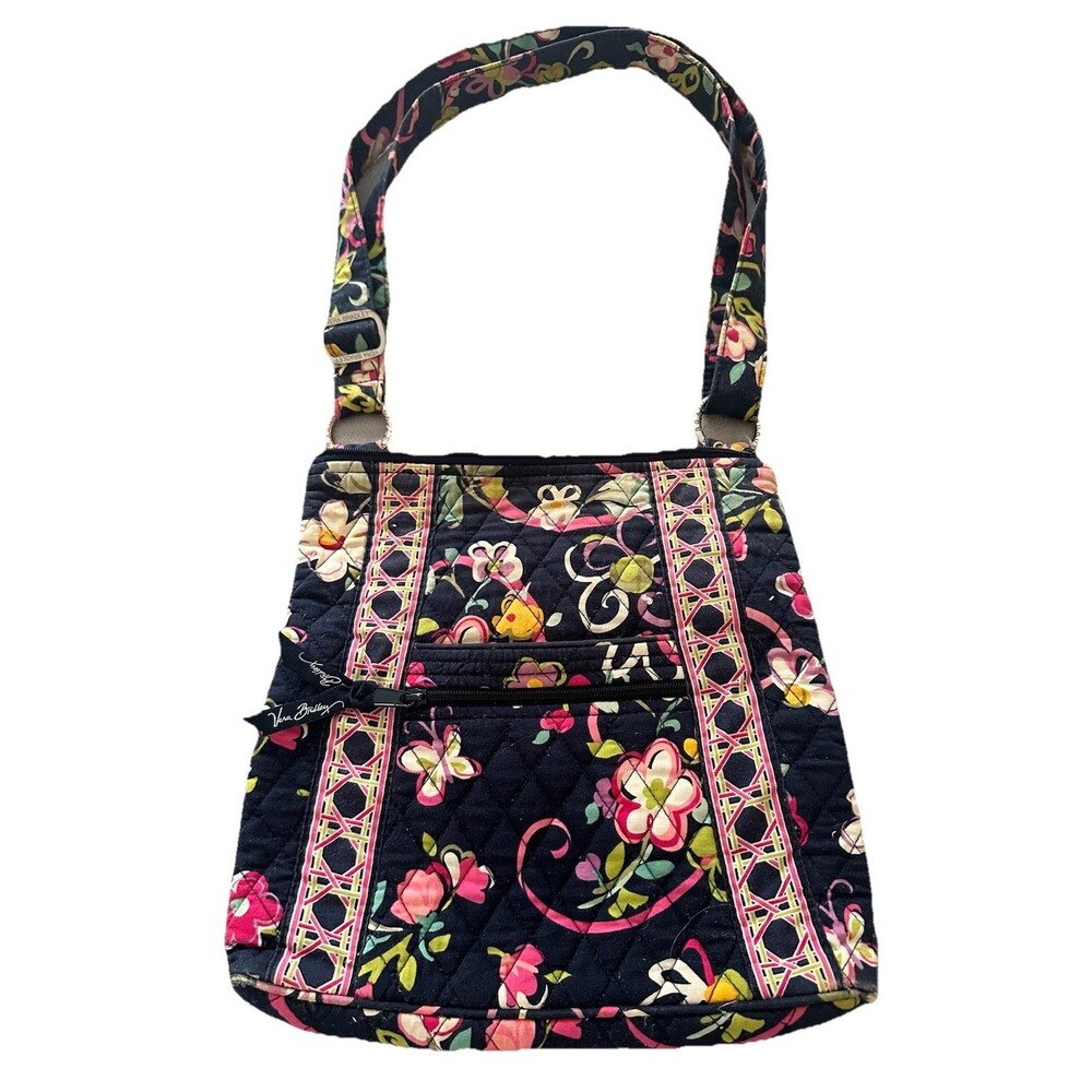 Vera Bradley Quilted Hipster Crossbody bag in the Ribbons pattern Retired